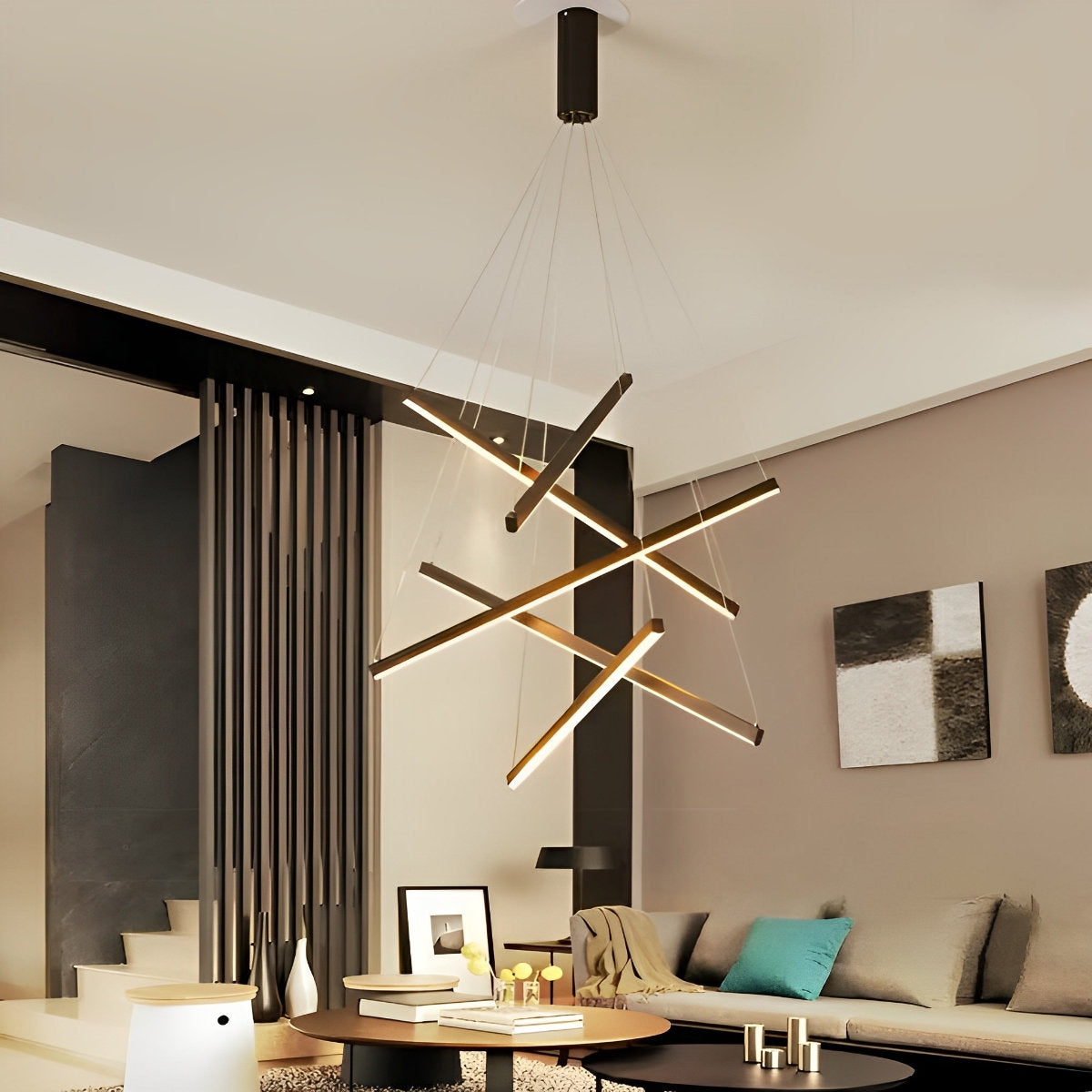 Sleek Simple Dimmable LED Chrome Pendant Light with Remote
