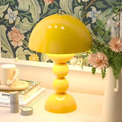 Schlichte weiße LED-Schreibtischlampe mit floralem Design