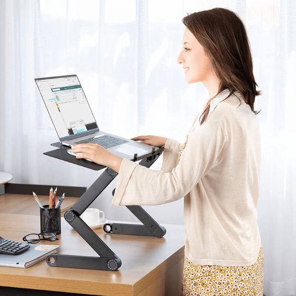 Adjustable Aluminum Laptop Stand with Removable Mouse Tray - Halri