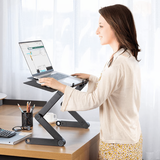Adjustable Aluminum Laptop Stand with Removable Mouse Tray - Halri