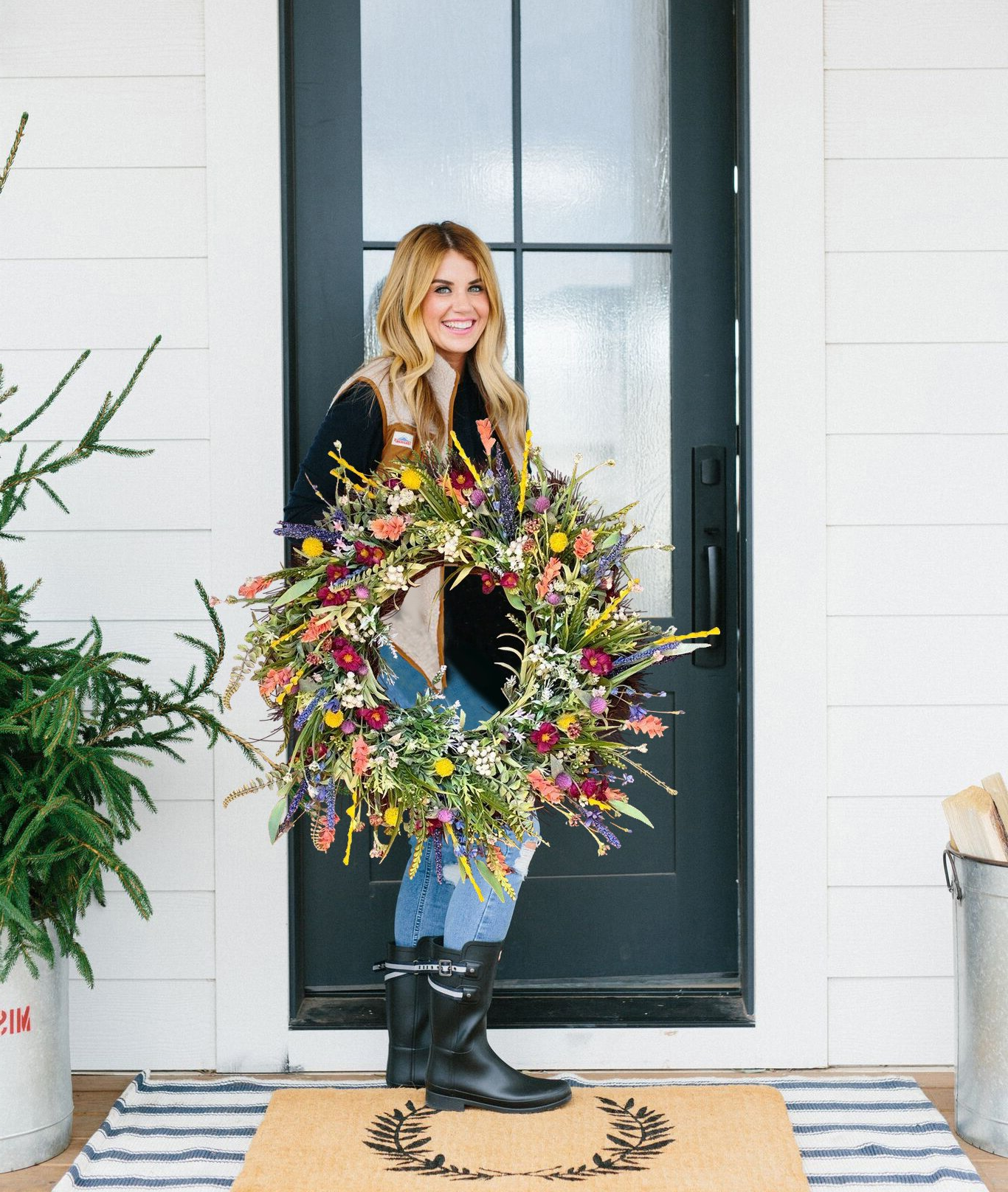 Colorful Floral Home Wreath