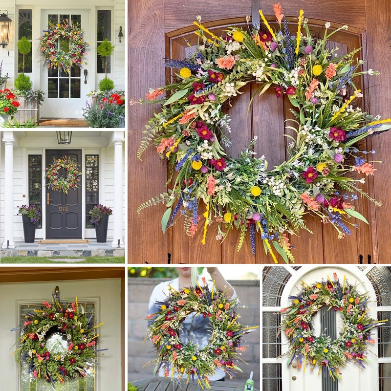 Colorful Floral Home Wreath
