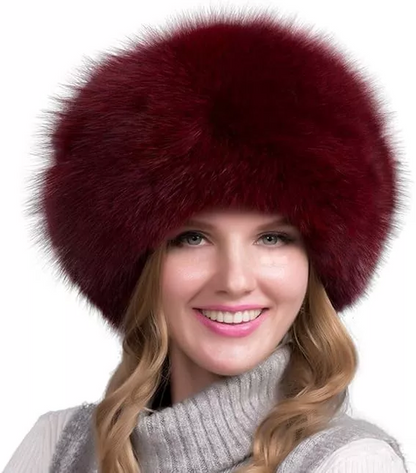 Luxurious Real Fur Winter Hat for Women with Earmuffs