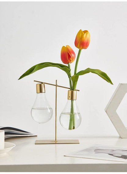 Decorative Glass Plant Vase Lamp