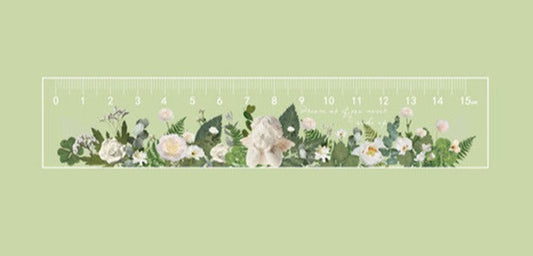 Vintage Floral Wooden Measuring Ruler - Halri
