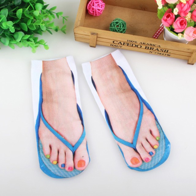 Ausgefallene, 3D-gedruckte Flip-Flop-Socken