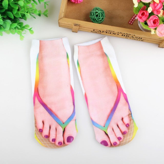 Ausgefallene, 3D-gedruckte Flip-Flop-Socken