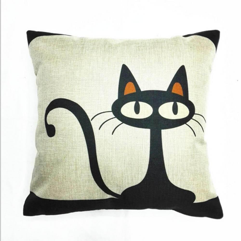 Vintage Kitten Print Pillow Cover - Halri