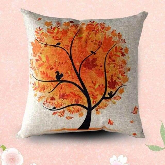 Weiche Sofakissenbezüge mit Herbstblattmotiv