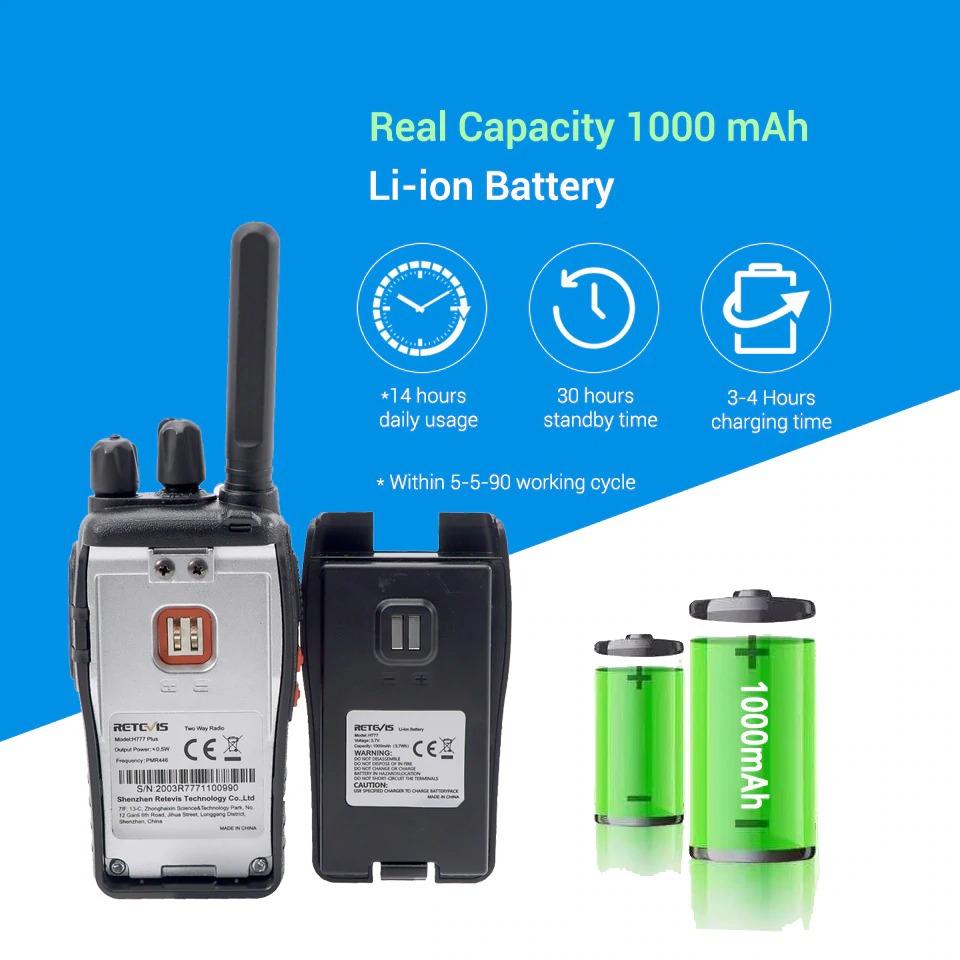 Rechargeable Two Way Radio Walkie Talkie Set