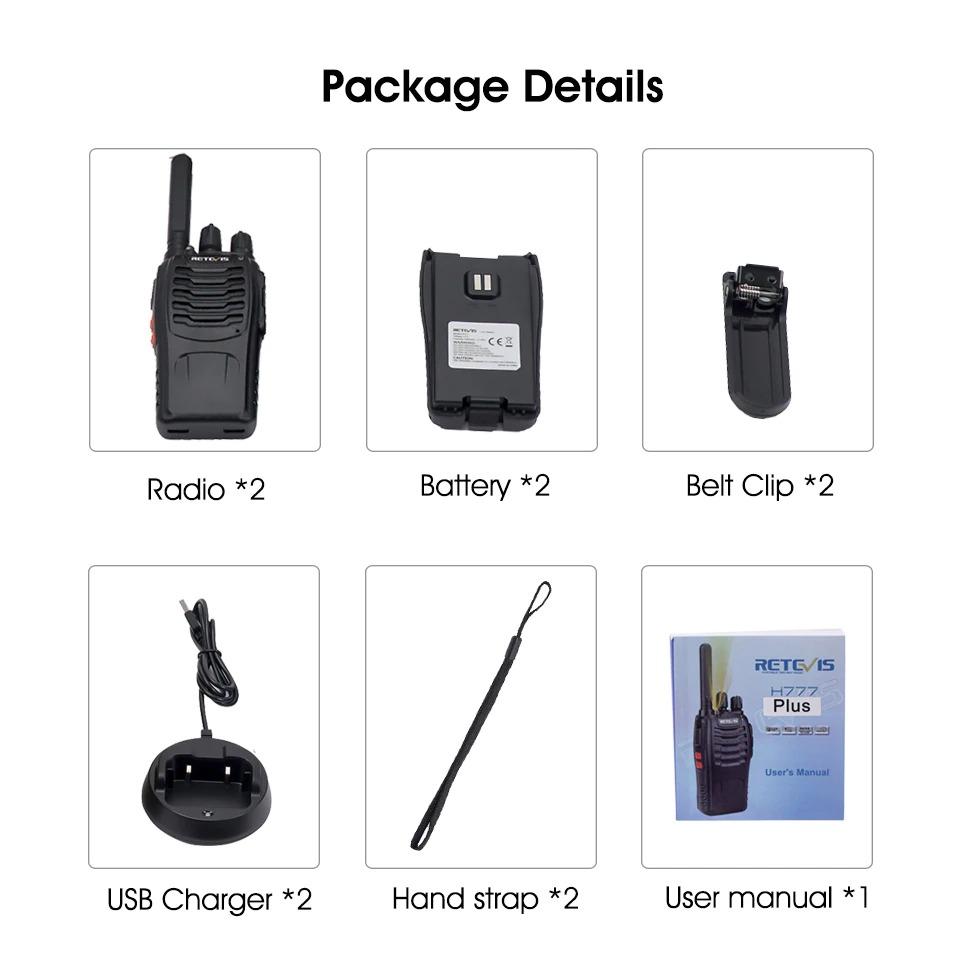 Rechargeable Two Way Radio Walkie Talkie Set