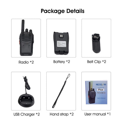 Rechargeable Two Way Radio Walkie Talkie Set