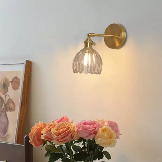 Vintage Glass Floral Wall Lamp - Halri