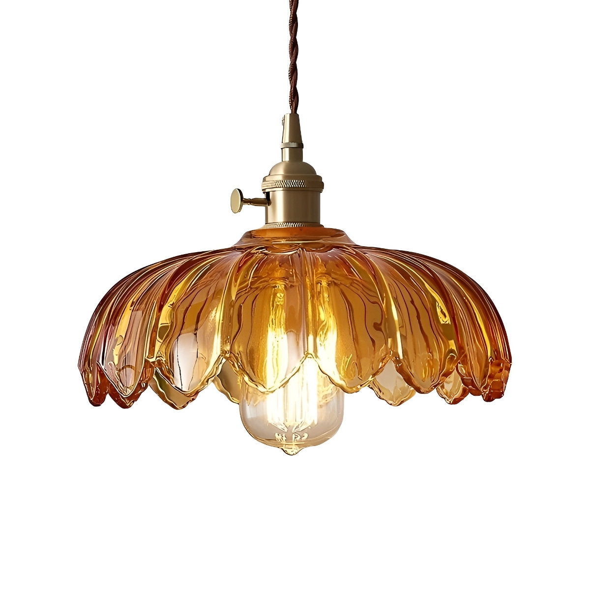 Vintage Floral Metal Pendant Light Fixture Hanging Lamp