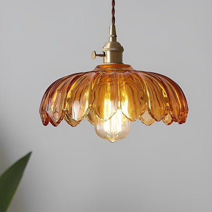 Vintage Floral Metal Pendant Light Fixture Hanging Lamp