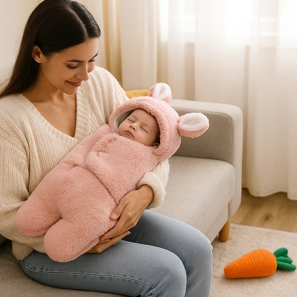 Niedliches Bären-Babydecken- und Pyjama-Set