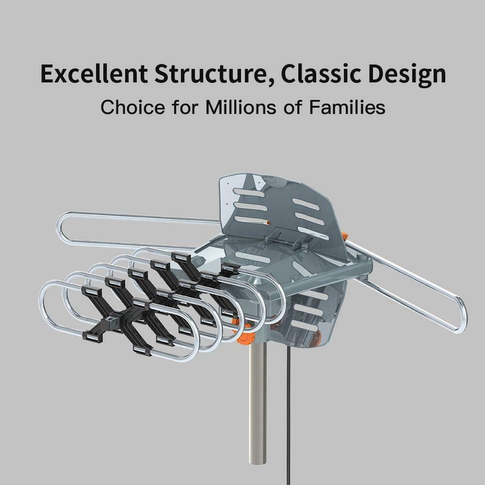 Long Range Outdoor TV Antenna with Motorized Rotation