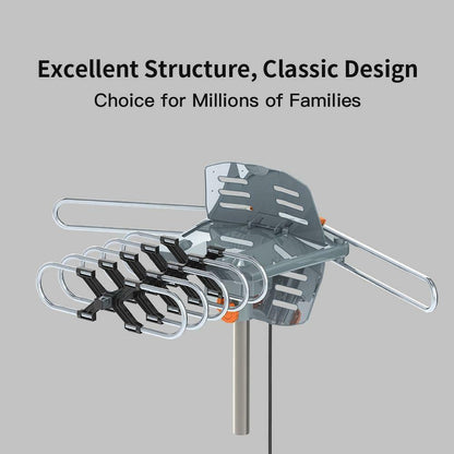 Long Range Outdoor TV Antenna with Motorized Rotation