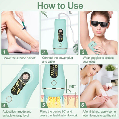 Permanent Laser Hair Removal Epilator For Face and Body - Until Times Up