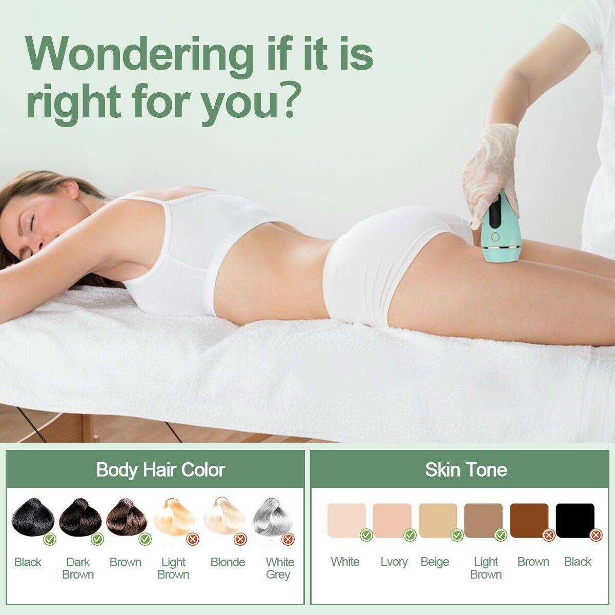 Permanent Laser Hair Removal Epilator For Face and Body - Until Times Up