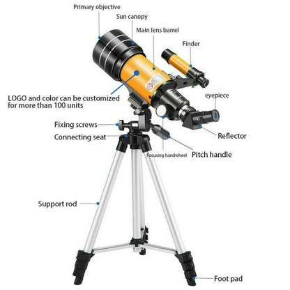 Best Kids Telescope 70mm Refractor With Tripod - Until Times Up