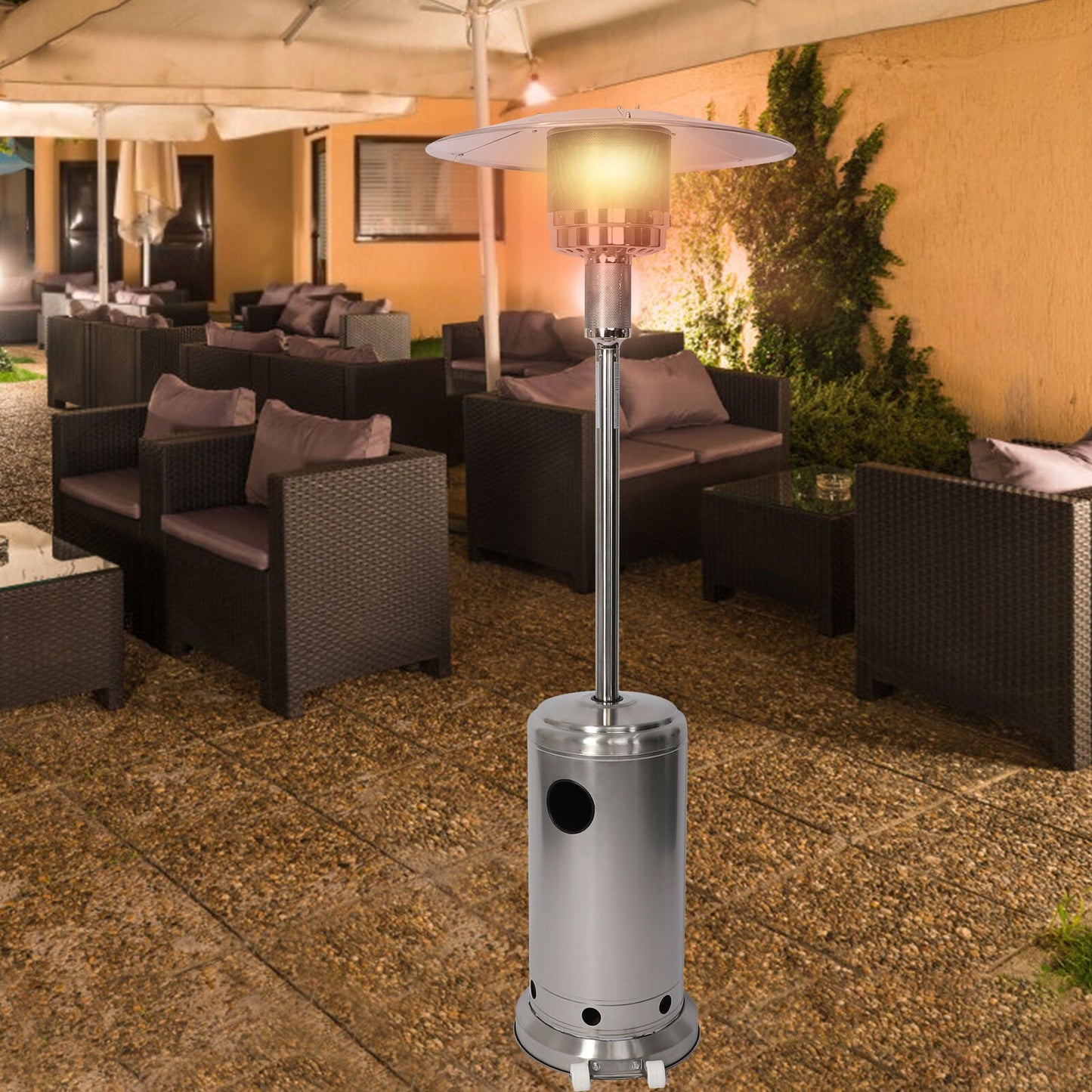 Portable Outdoor Propane Gas Patio Heater Light