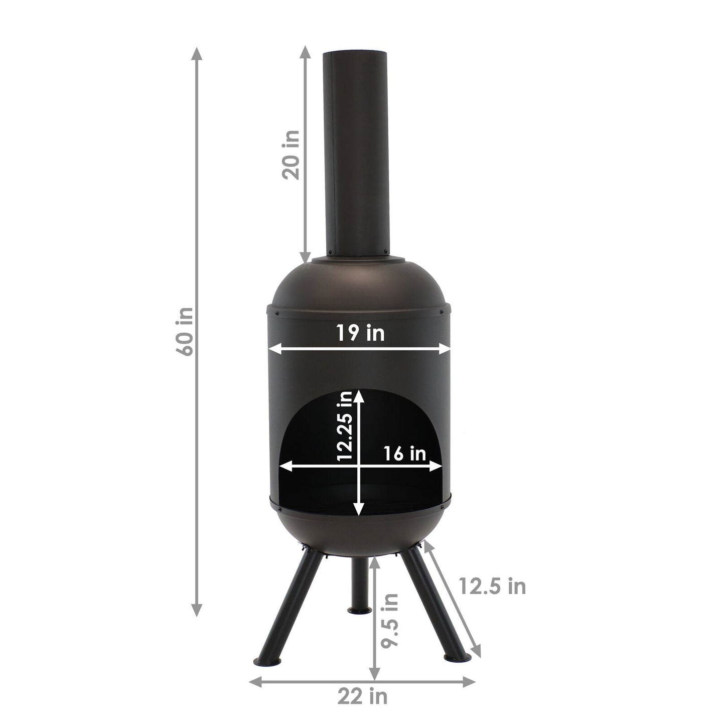 Large Metal Wood Burning Fire Pit Outdoor Heater