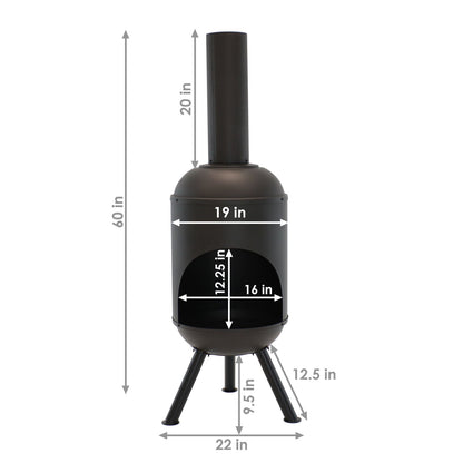 Large Metal Wood Burning Fire Pit Outdoor Heater