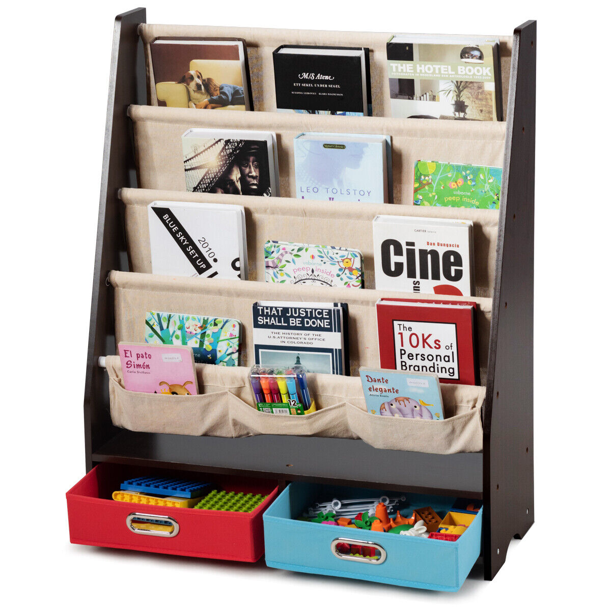Childrens Storage Bookcase Toy Shelf Unit - Halri