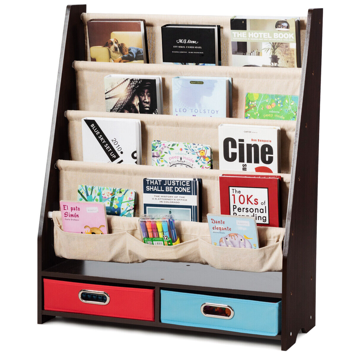 Childrens Storage Bookcase Toy Shelf Unit