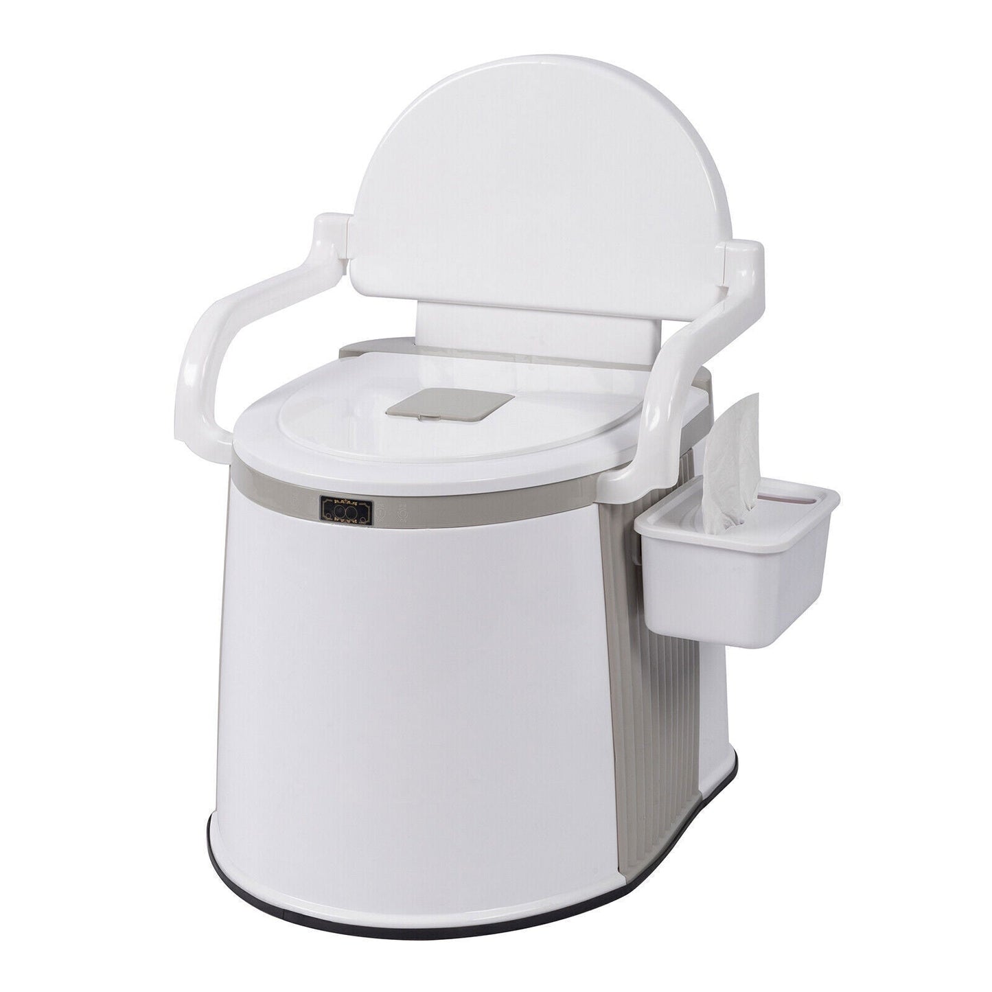 Compact Folding RV Camping Toilet with Support Handles