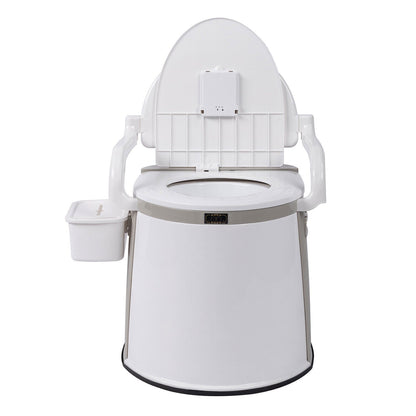 Compact Folding RV Camping Toilet with Support Handles