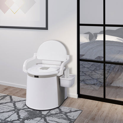 Compact Folding RV Camping Toilet with Support Handles