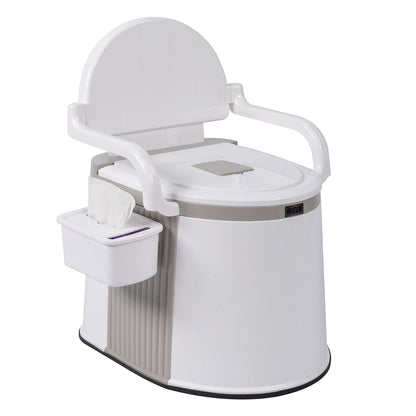Compact Folding RV Camping Toilet with Support Handles