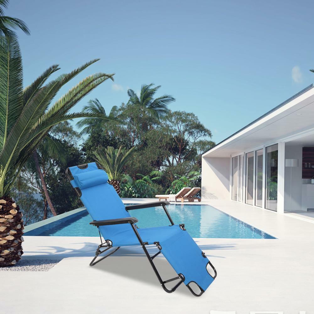 Sturdy Compact Folding Outdoor Beach Recliner Chair