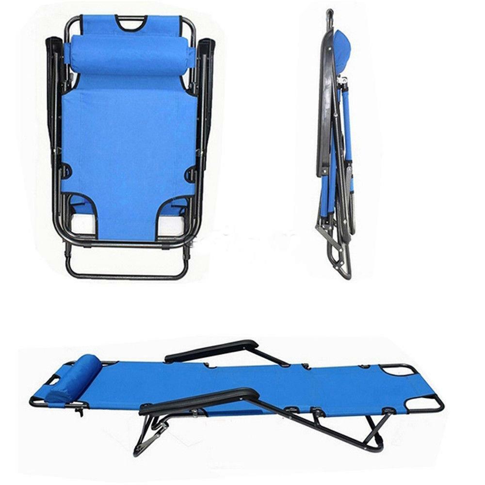 Sturdy Compact Folding Outdoor Beach Recliner Chair