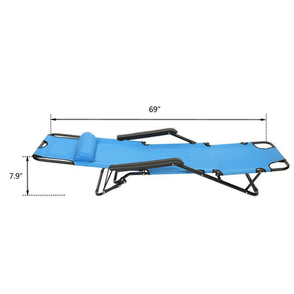 Sturdy Compact Folding Outdoor Beach Recliner Chair