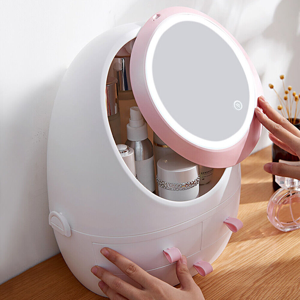Travel Compact LED Makeup Mirror Organizer Case - Halri