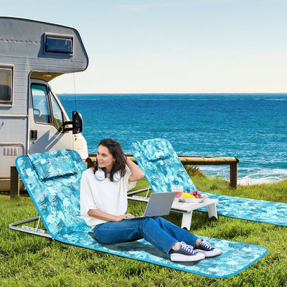 Compact Lightweight Folding Beach Lounge Chair Set