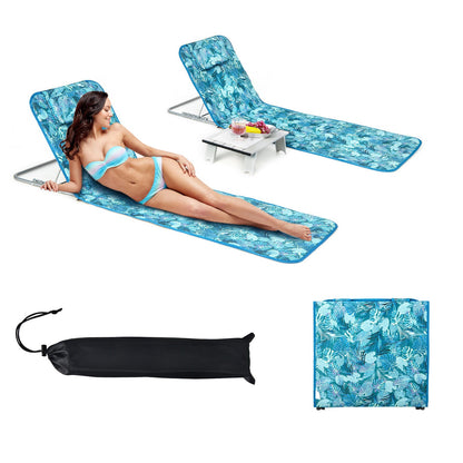 Compact Lightweight Folding Beach Lounge Chair Set