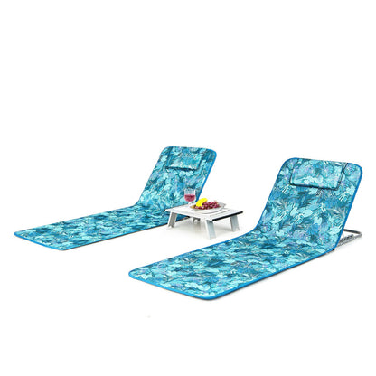 Compact Lightweight Folding Beach Lounge Chair Set