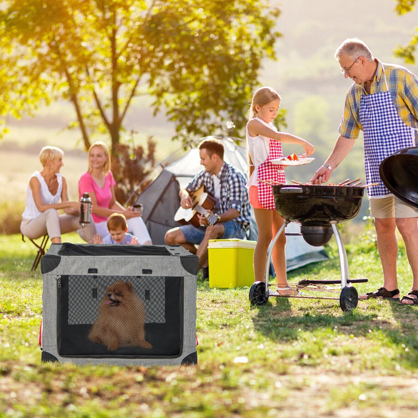 Sturdy Folding Extra Large Pet Carrier Crate