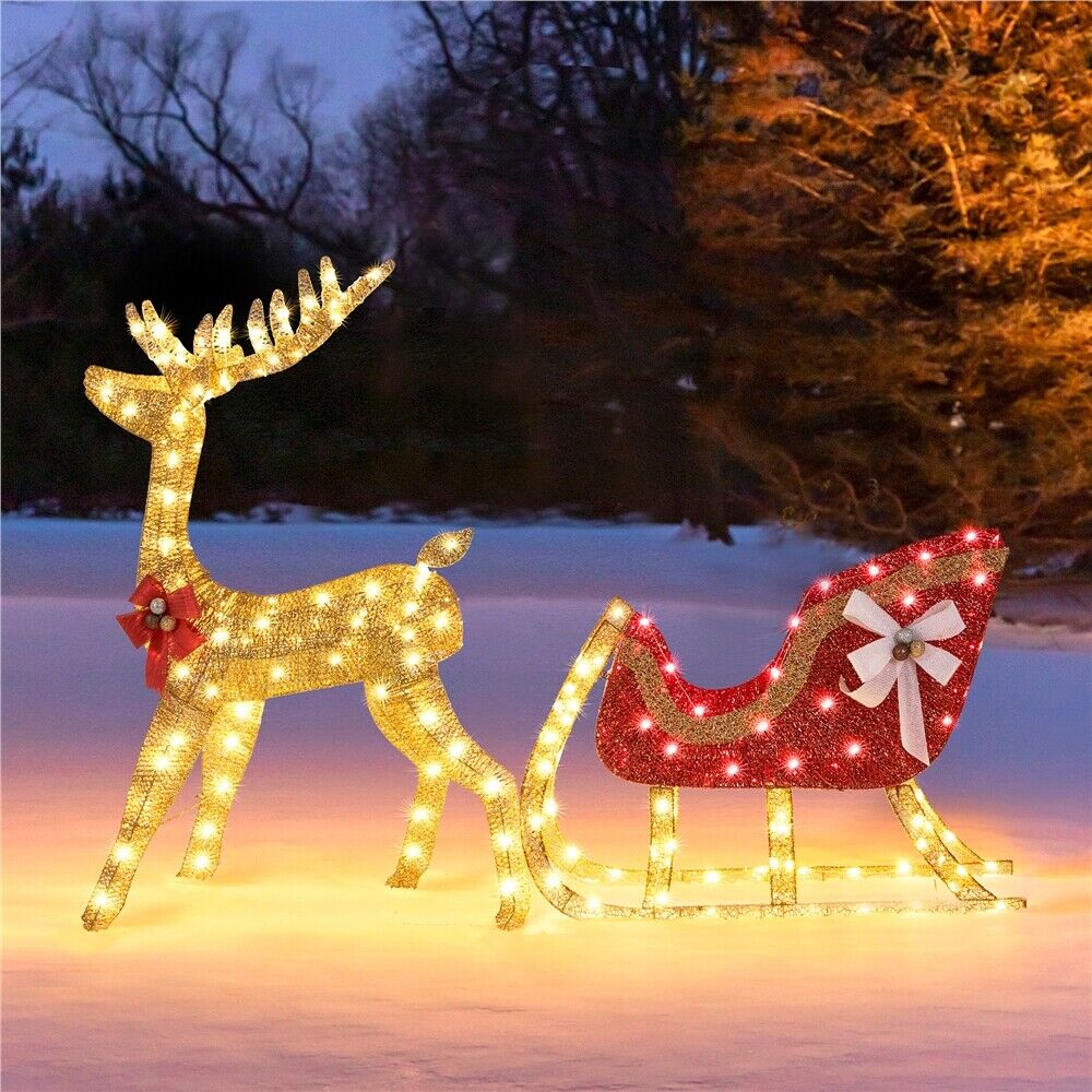 Giant Holiday Christmas Sleigh Outdoor Decor
