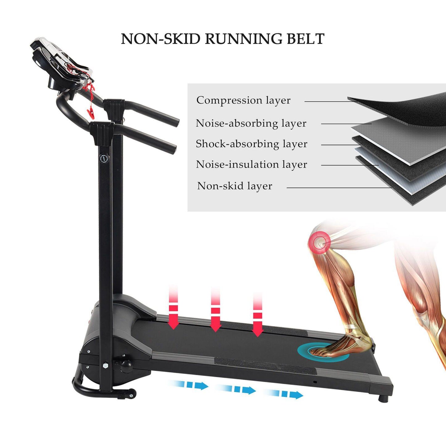 Folding Treadmill Electric Motorized Power Running Jogging Fitness Machine - Until Times Up