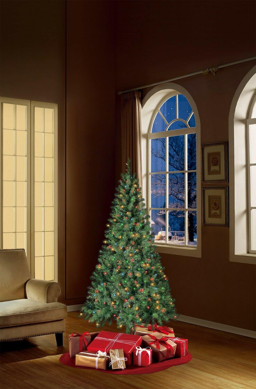 Christmas Tree 6.5 ft With 300 Pre-Strung Mini Lights, Stand Included - Until Times Up