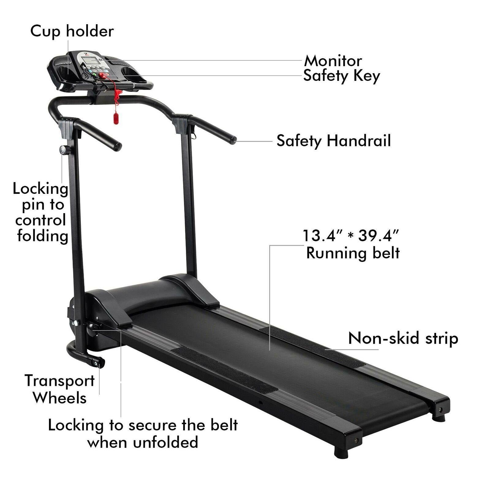 Folding Treadmill Electric Motorized Power Running Jogging Fitness Machine - Until Times Up