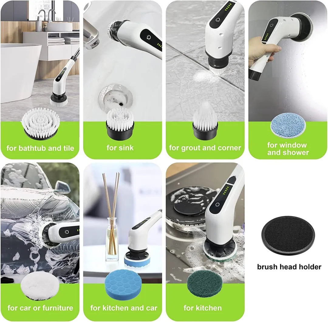 Rechargeable Spin Cleaning Brush with 7 Interchangeable Heads