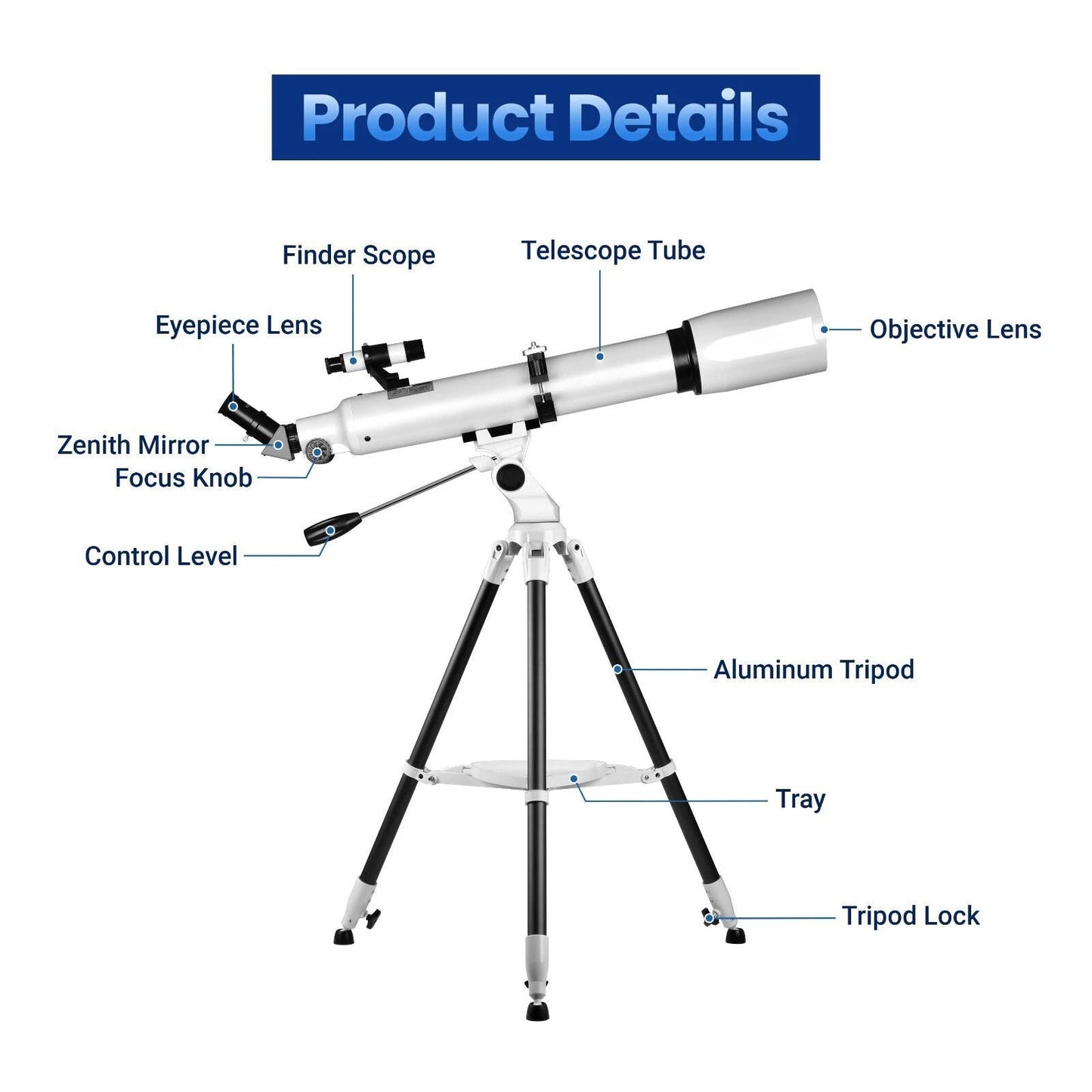Easy To Use Telescope 210X with Star Finding App