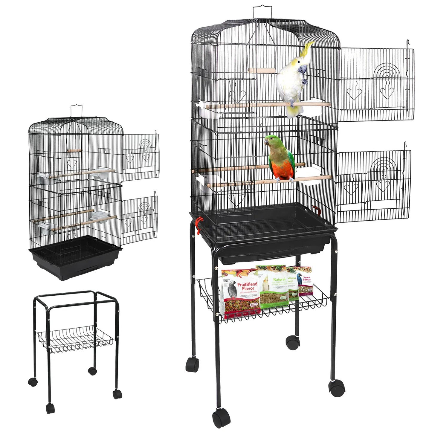 Portable Large Birdcage Parrot Stand