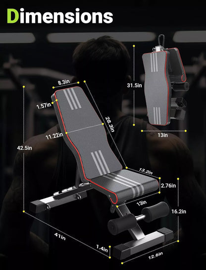 Foldable Fitness Bench Incline Decline Workout